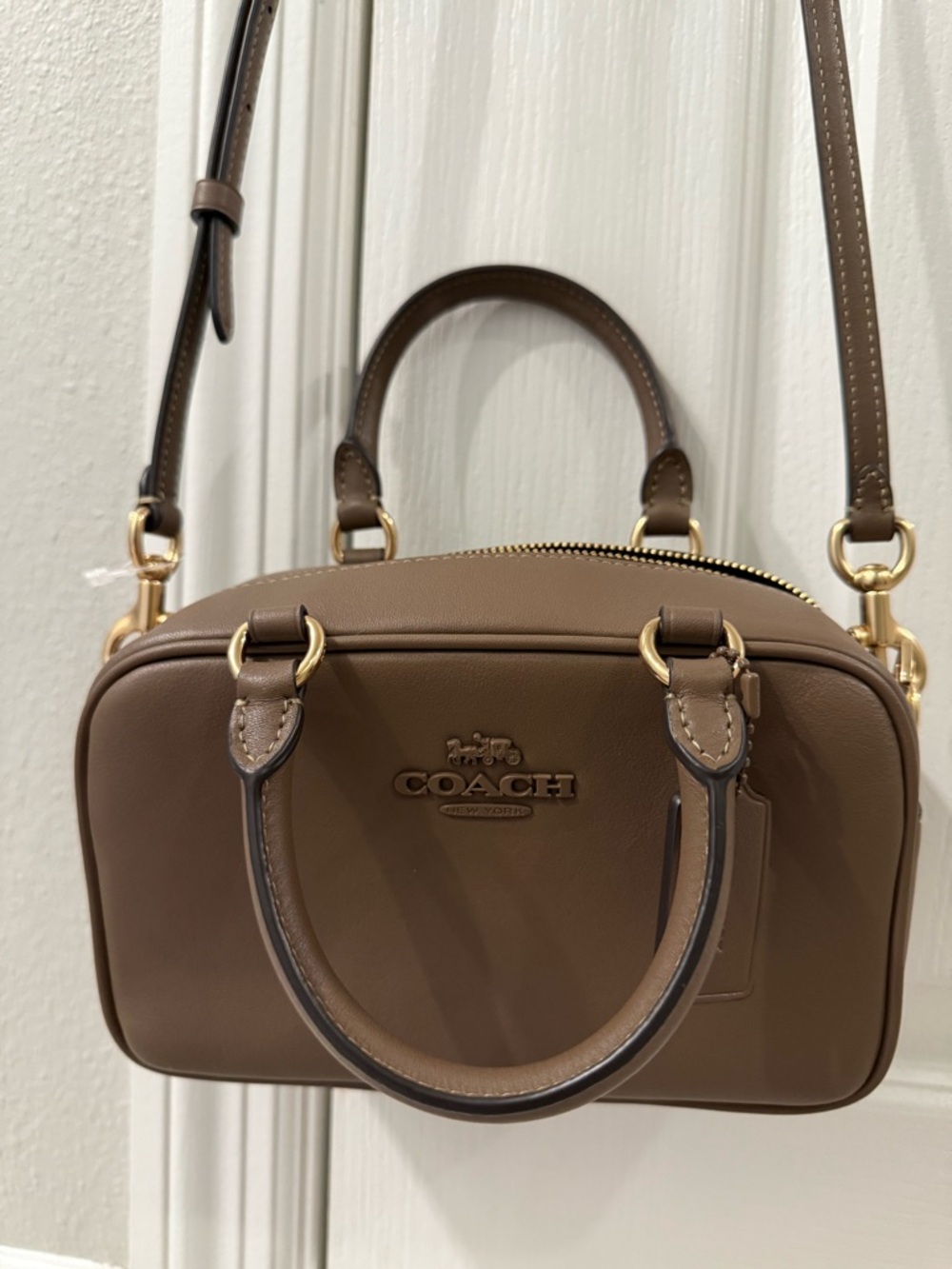 Coach Stachel Crossbody in Dark Stone/Gold - Picture 4 of 9